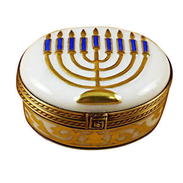 Load image into Gallery viewer, Rochard "Menorah - White" Limoges Box