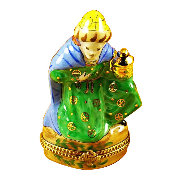 Load image into Gallery viewer, Rochard "Wiseman - Green Coat" Limoges Box