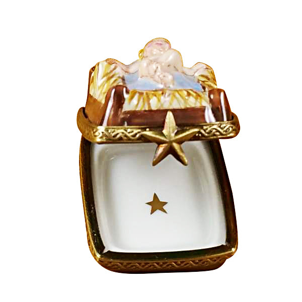 Load image into Gallery viewer, Rochard "Eight Piece Mini Hinged Nativity With Porcelain Stable" Limoges Box