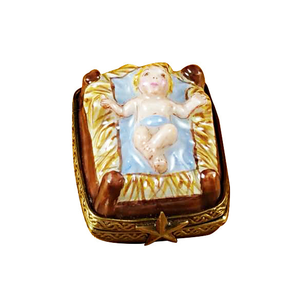 Load image into Gallery viewer, Rochard "Eight Piece Mini Hinged Nativity With Porcelain Stable" Limoges Box