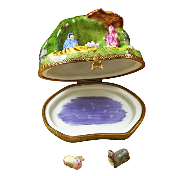 Load image into Gallery viewer, Rochard "Nativity with 2 Removable Animals" Limoges Box
