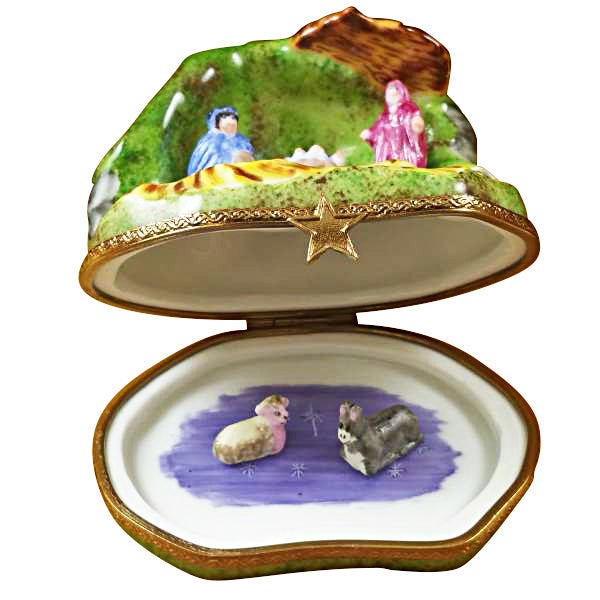 Load image into Gallery viewer, Rochard "Nativity with 2 Removable Animals" Limoges Box