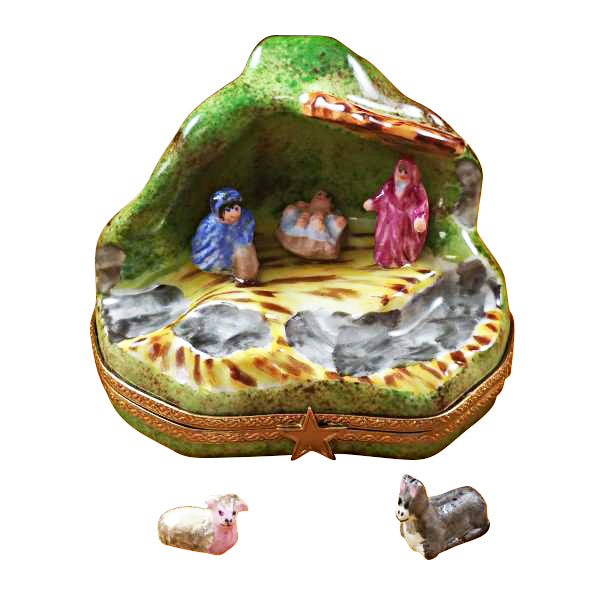 Load image into Gallery viewer, Rochard "Nativity with 2 Removable Animals" Limoges Box