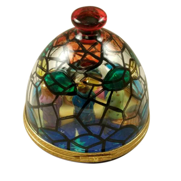 Load image into Gallery viewer, Rochard "Stained Glass Dome with Nativity Inside" Limoges Box