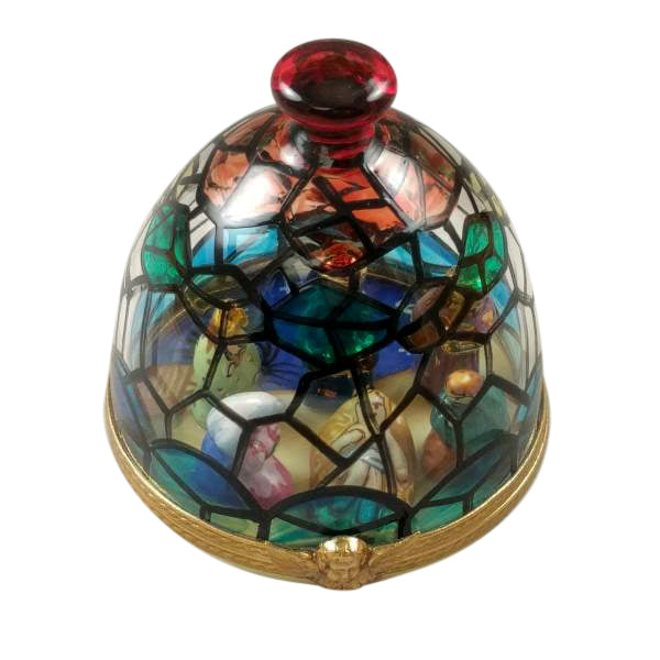 Load image into Gallery viewer, Rochard "Stained Glass Dome with Nativity Inside" Limoges Box