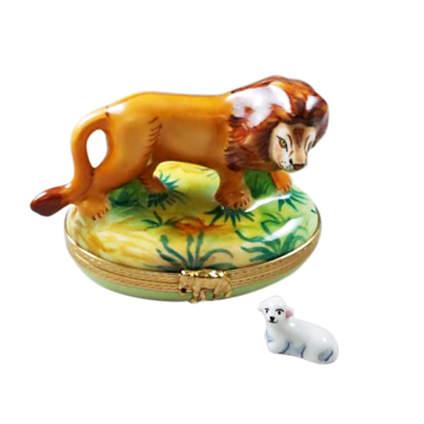Load image into Gallery viewer, Rochard "Lion and a Lamb" Limoges Box