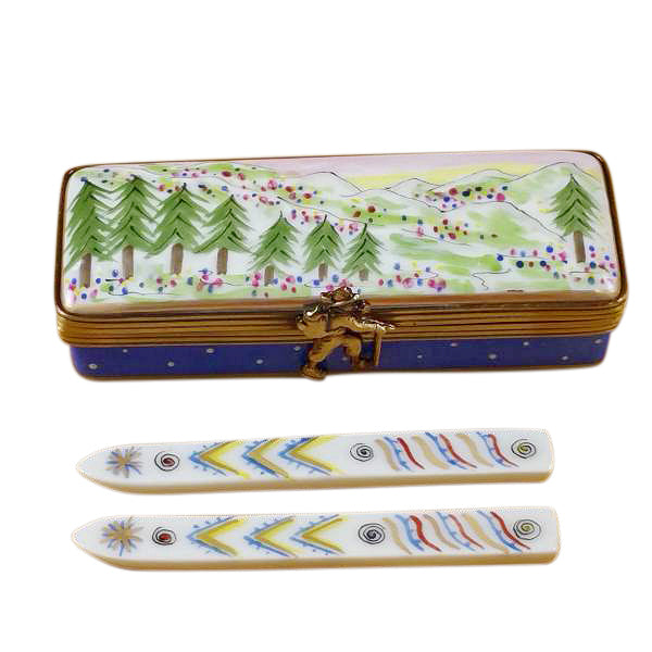 Load image into Gallery viewer, Rochard "Ski Box with Skis" Limoges Box