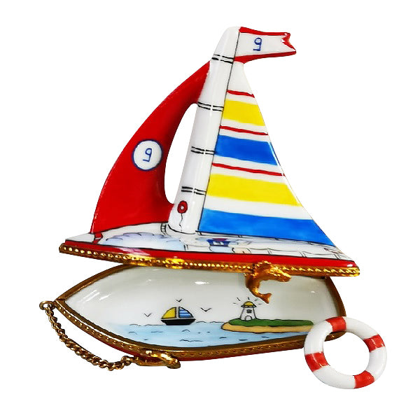 Load image into Gallery viewer, Rochard "Sailboat" Limoges Box