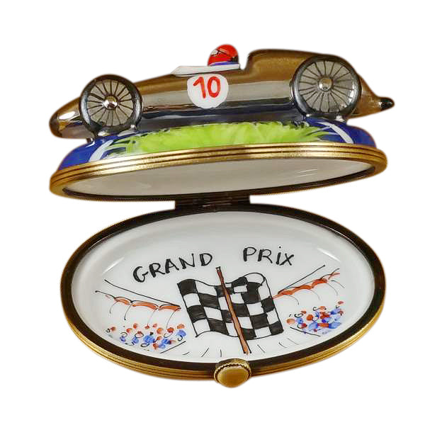 Load image into Gallery viewer, Rochard "Race Car - Blue Base" Limoges Box