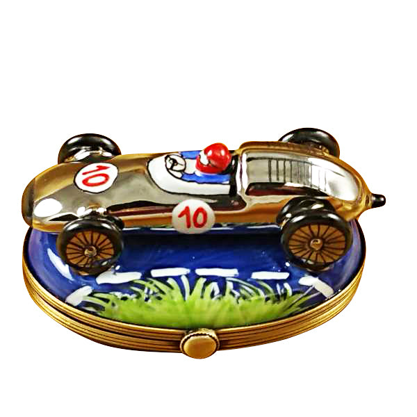 Load image into Gallery viewer, Rochard "Race Car - Blue Base" Limoges Box