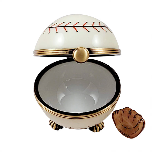 Load image into Gallery viewer, Rochard "Baseball on Stand with a Removable Baseball Glove.." Limoges Box
