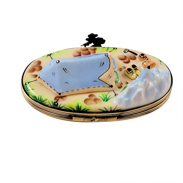 Load image into Gallery viewer, Rochard "Camping Tent" Limoges Box