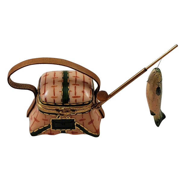 Load image into Gallery viewer, Rochard "Fishing Basket with Rod & Fish" Limoges Box