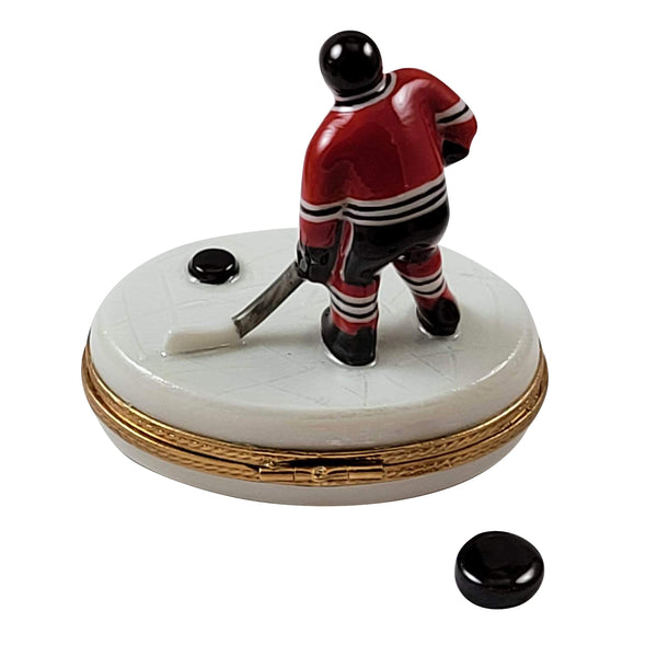Load image into Gallery viewer, Rochard "Hockey Player with Removable Puck" Limoges Box