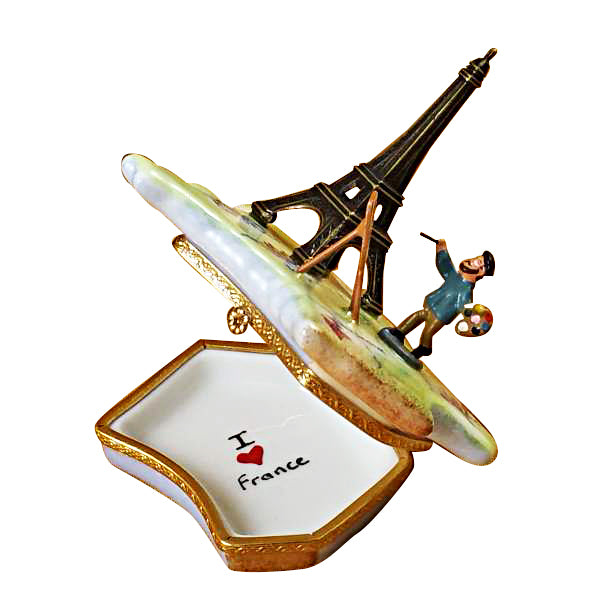 Load image into Gallery viewer, Rochard "Map of France with Monet & Eiffel Tower" Limoges Box