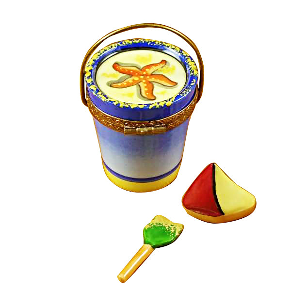 Load image into Gallery viewer, Rochard "Beach Pail with Sailboat & Shovel" Limoges Box