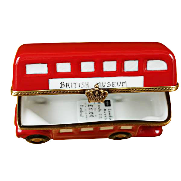 Load image into Gallery viewer, Rochard "London Double Decker Bus with Removable Ticket" Limoges Box
