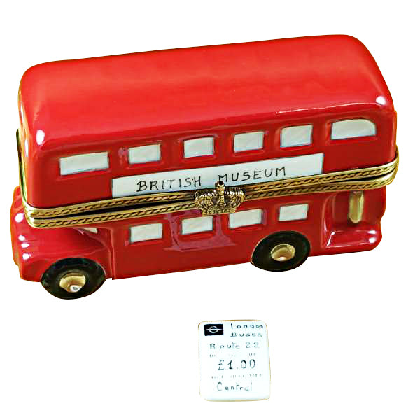 Load image into Gallery viewer, Rochard "London Double Decker Bus with Removable Ticket" Limoges Box