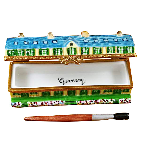 Load image into Gallery viewer, Rochard "Monet's Residence at Giverny with Removable Paint Brush" Limoges Box