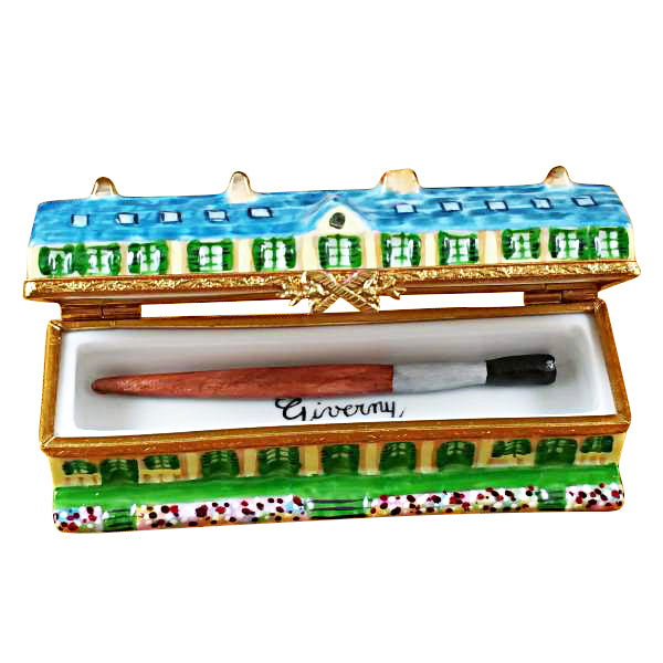 Load image into Gallery viewer, Rochard "Monet's Residence at Giverny with Removable Paint Brush" Limoges Box