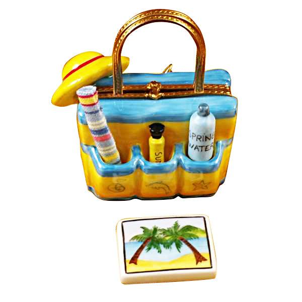 Load image into Gallery viewer, Rochard "Beach Tote with Hat and Accessories" Limoges Box