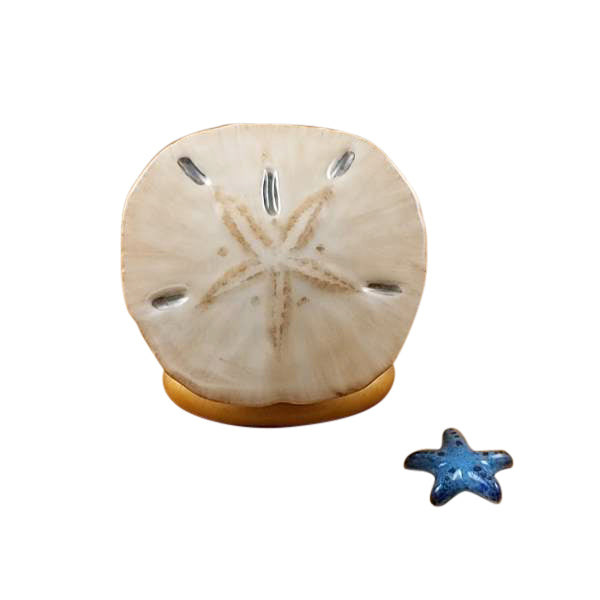 Load image into Gallery viewer, Rochard "Sand Dollar with Starfish" Limoges Box