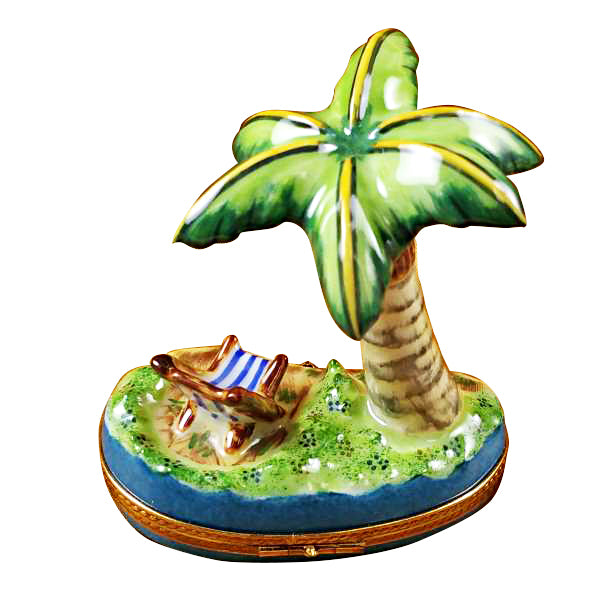 Load image into Gallery viewer, Rochard "Palm Tree with Chair" Limoges Box