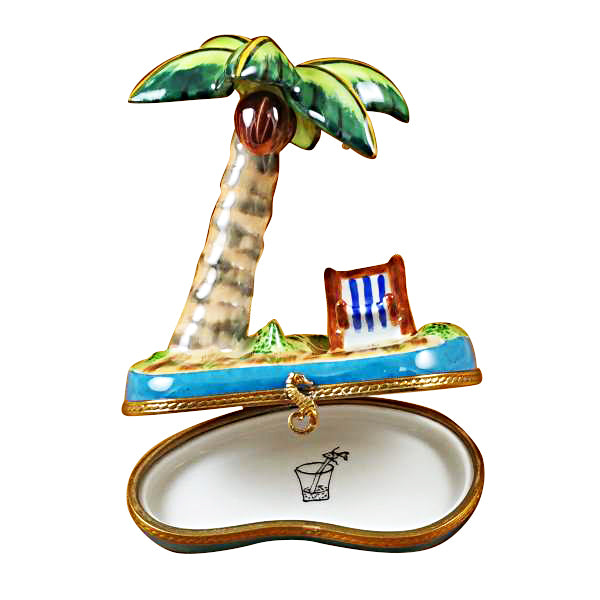 Load image into Gallery viewer, Rochard "Palm Tree with Chair" Limoges Box