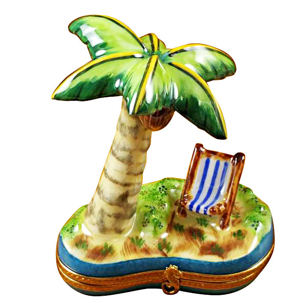 Load image into Gallery viewer, Rochard "Palm Tree with Chair" Limoges Box