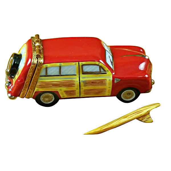 Load image into Gallery viewer, Rochard "Woodie with Surf Board" Limoges Box
