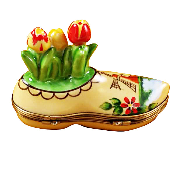 Load image into Gallery viewer, Rochard "Dutch Clog with Tulips" Limoges Box