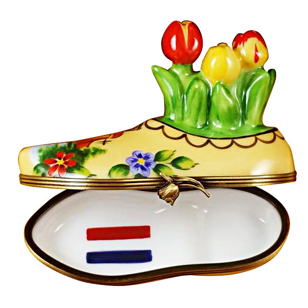 Load image into Gallery viewer, Rochard "Dutch Clog with Tulips" Limoges Box