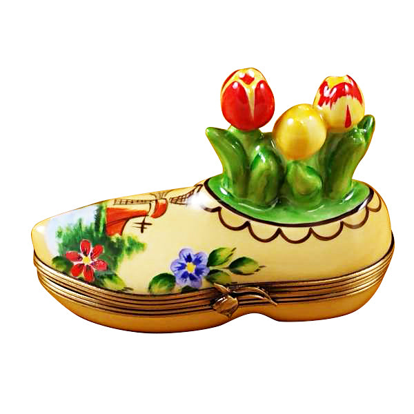 Load image into Gallery viewer, Rochard "Dutch Clog with Tulips" Limoges Box