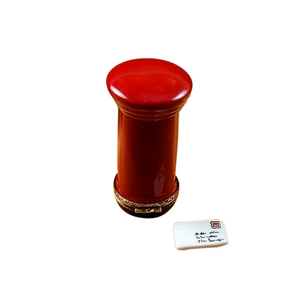 Load image into Gallery viewer, Rochard "Red English Post Box with Removable Letter" Limoges Box