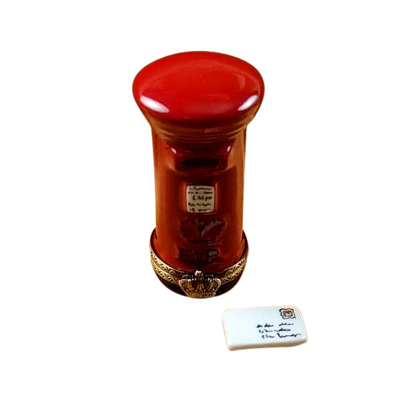 Load image into Gallery viewer, Rochard "Red English Post Box with Removable Letter" Limoges Box