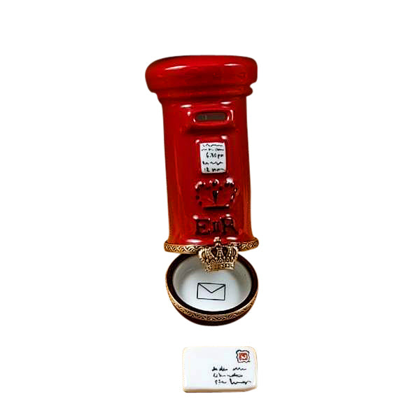Load image into Gallery viewer, Rochard "Red English Post Box with Removable Letter" Limoges Box
