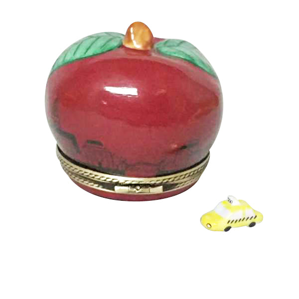 Load image into Gallery viewer, Rochard "I Love New York Apple with Removable Taxi" Limoges Box