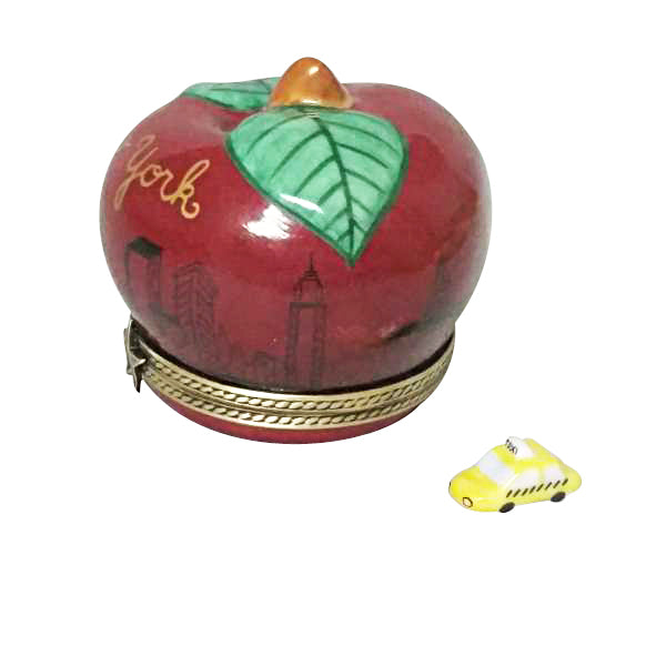 Load image into Gallery viewer, Rochard "I Love New York Apple with Removable Taxi" Limoges Box