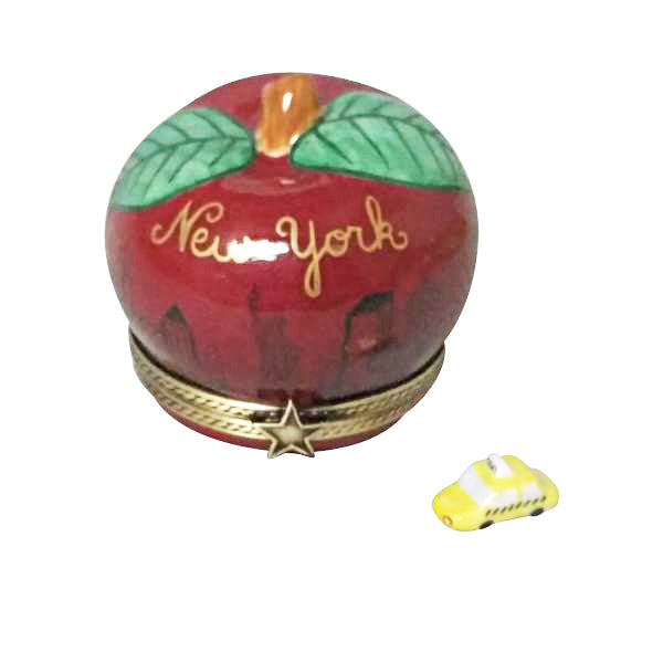 Load image into Gallery viewer, Rochard "I Love New York Apple with Removable Taxi" Limoges Box
