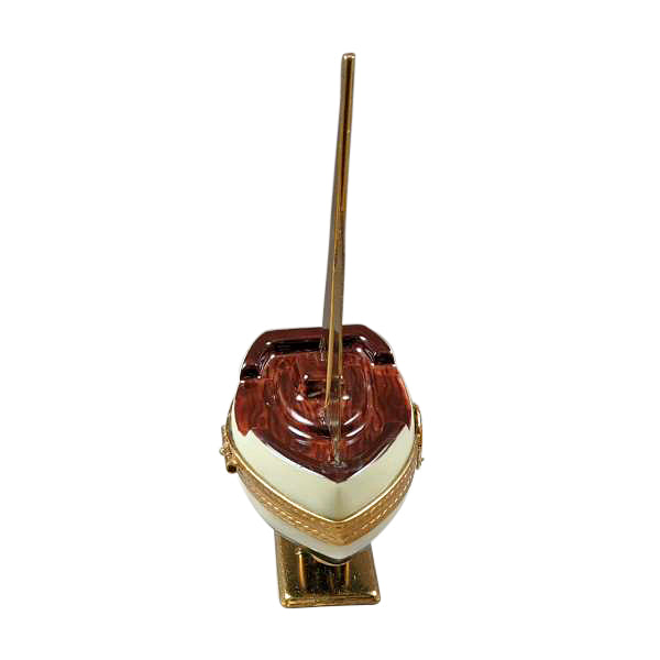 Load image into Gallery viewer, Rochard "Sailboat with Brass Sails and Stand with Removable Anchor" Limoges Box