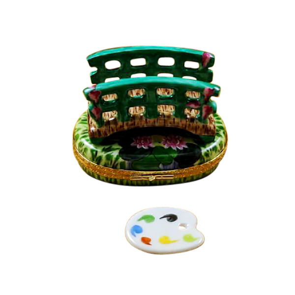 Load image into Gallery viewer, Rochard "Monet Bridge with Water Lilies with Removable Palette" Limoges Box