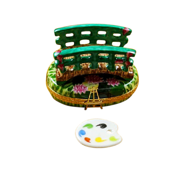 Load image into Gallery viewer, Rochard "Monet Bridge with Water Lilies with Removable Palette" Limoges Box