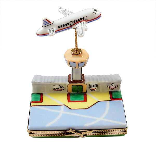Load image into Gallery viewer, Rochard "Airport with Flying Plane" Limoges Box