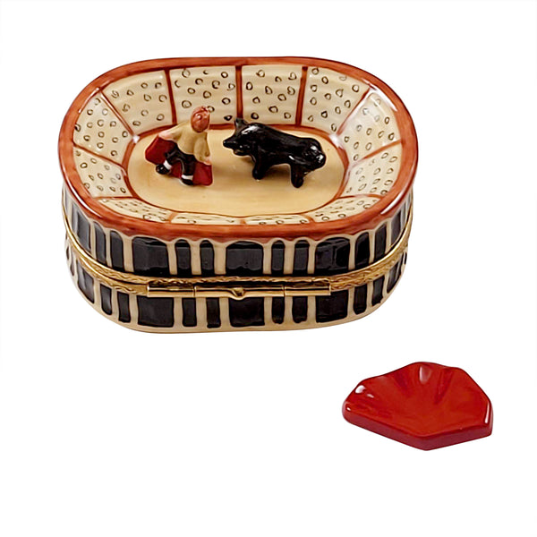 Load image into Gallery viewer, Rochard "Bullfighting Arena with Removable Red Cape" Limoges Box