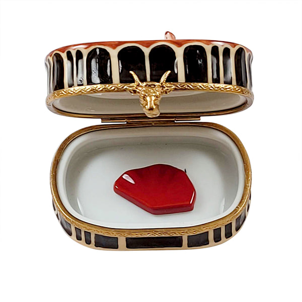 Load image into Gallery viewer, Rochard "Bullfighting Arena with Removable Red Cape" Limoges Box