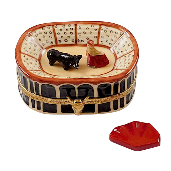 Load image into Gallery viewer, Rochard "Bullfighting Arena with Removable Red Cape" Limoges Box