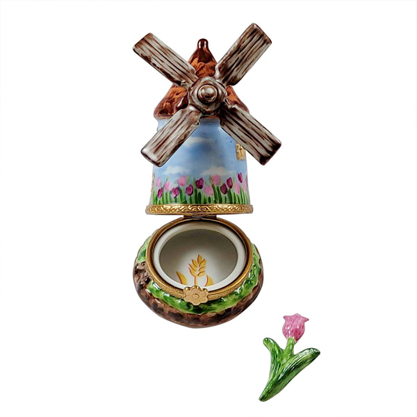 Load image into Gallery viewer, Rochard "Windmill with Removable Tulip" Limoges Box