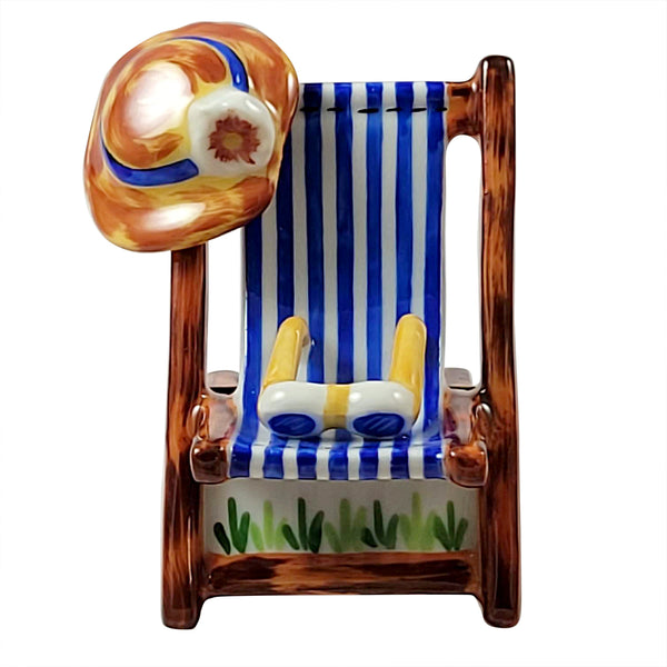 Load image into Gallery viewer, Rochard "Adirondack Chair with Hat & Sunglasses" Limoges Box