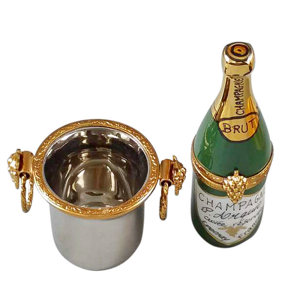 Load image into Gallery viewer, Rochard "Champagne Bottle in Silver Bucket" Limoges Box