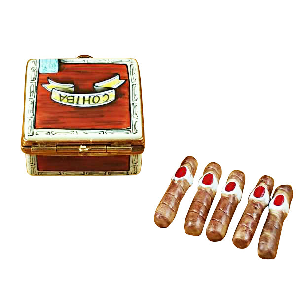 Load image into Gallery viewer, Rochard "Cigar Box with Removable Cigars" Limoges Box